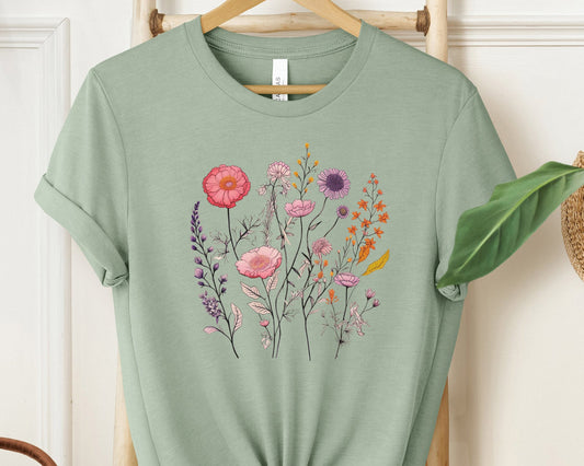 Blossom Breeze Wildflower Pattern Shirt - Nature Lover Gift Idea
