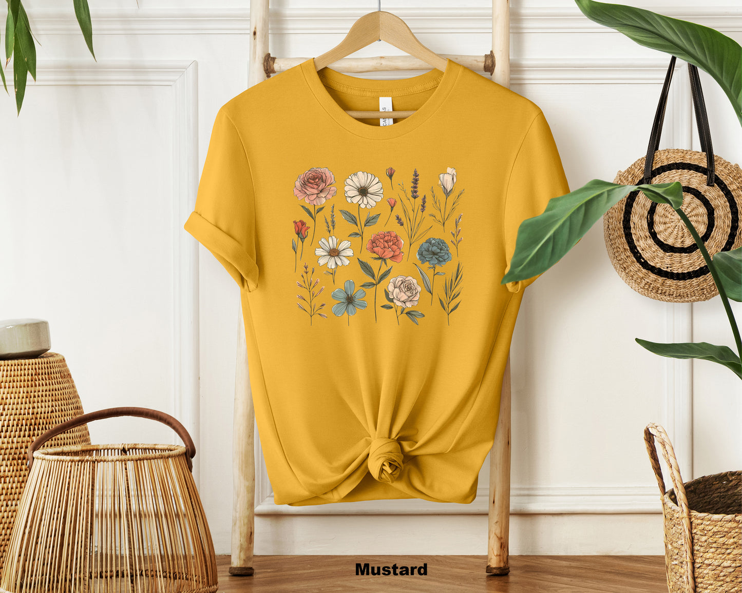Whimsical Wildflowers Women's Floral Graphic Tee - Nature-Inspired Delight