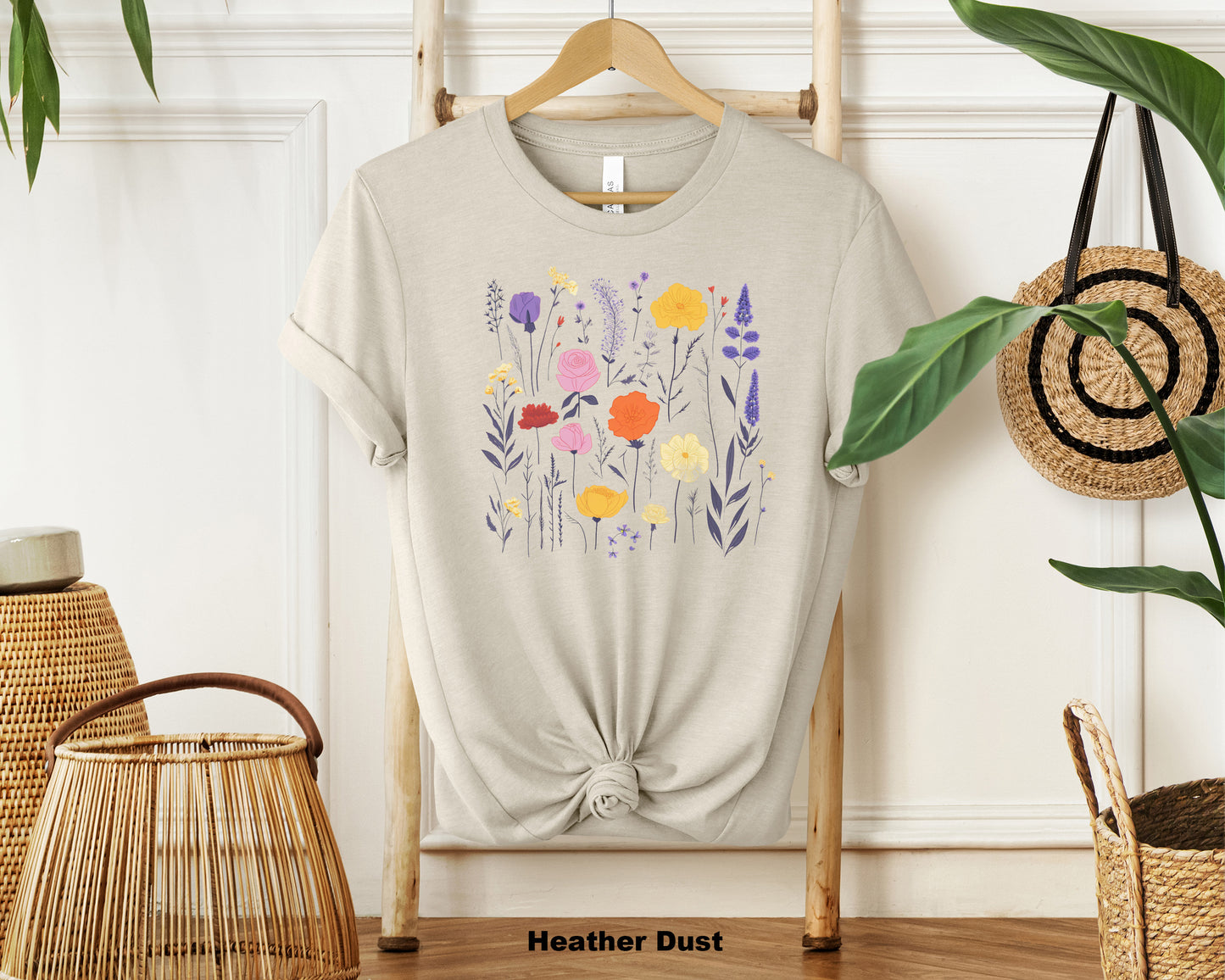 Whispering Meadows Neutral Floral Shirt - Women's Nature-Inspired Top