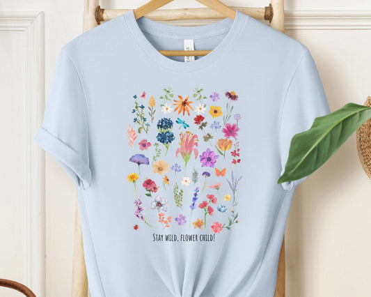 "Watercolor Flowers Collection Classic Unisex Soft Cotton T-Shirt - Modern Fashion"
