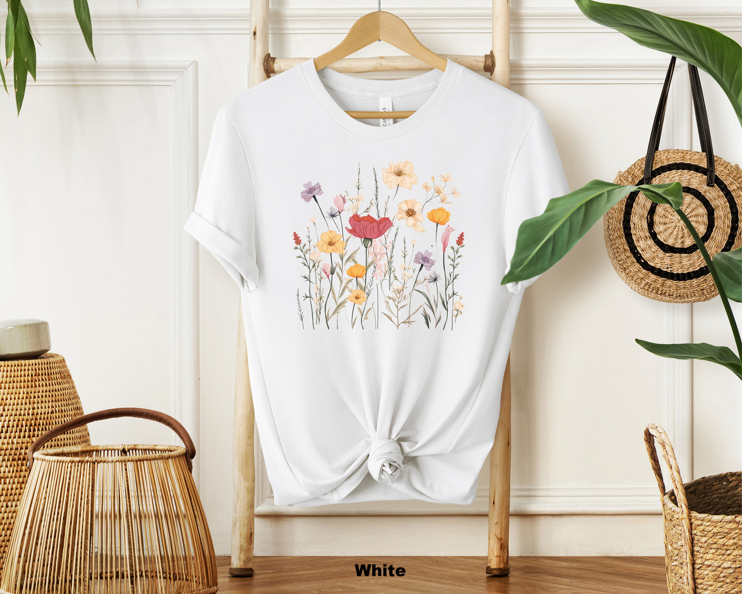 Whispering Wildflowers Women's Floral Print Top - Nature's Tranquility T-Shirt