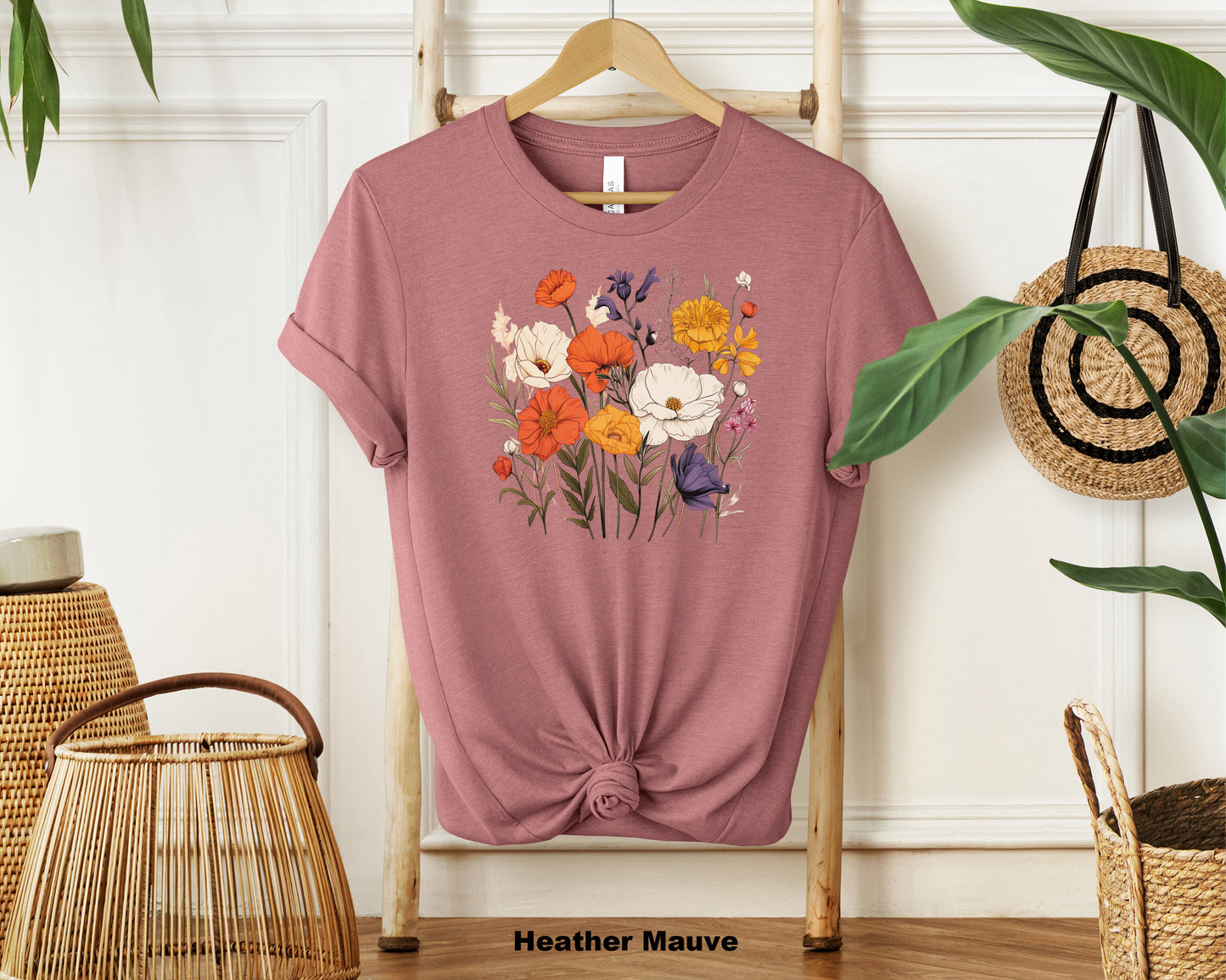 Enchanted Garden Neutral Floral Shirt - Women's Botanical Tee