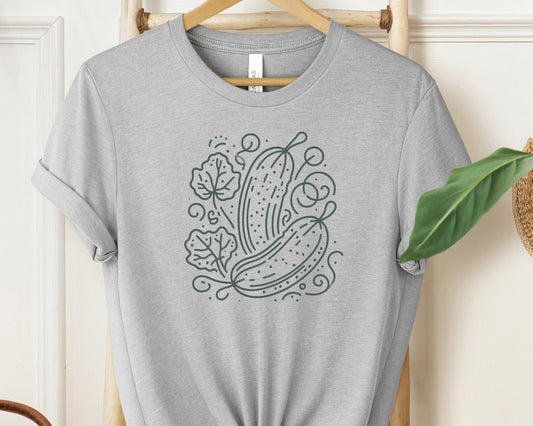 Dill-icious Pickle Crewneck Tee - Fun and Flavorful Pickle Lover Shirt
