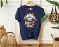 "Watercolor Angry Cat Holding Coffee Cup Soft Cotton T-Shirt - Perfect Gift for Cat Lovers"