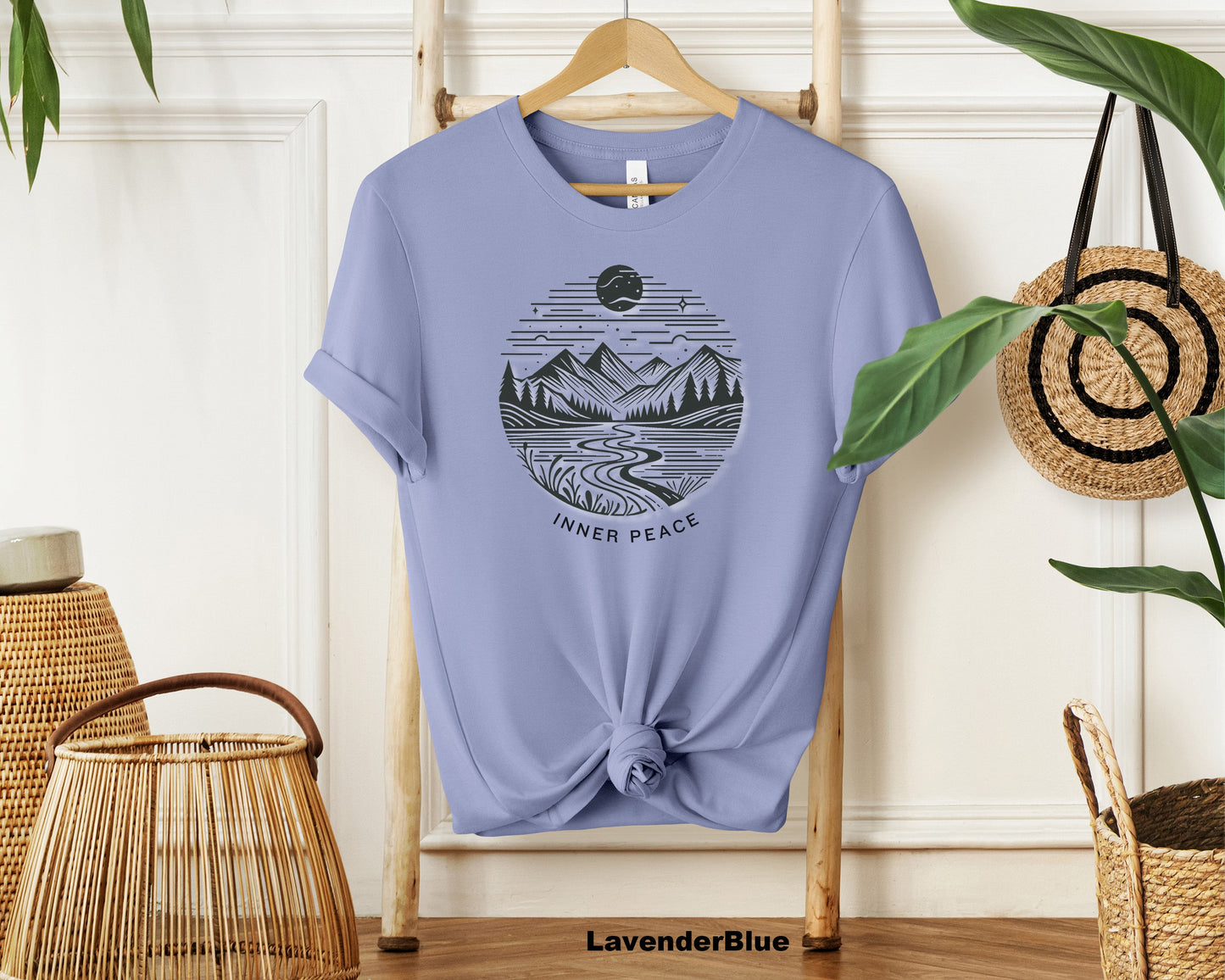 "Inner Peace Time Meditation Unisex Crewneck T-Shirt | Nature Lovers Minimalist Tee"