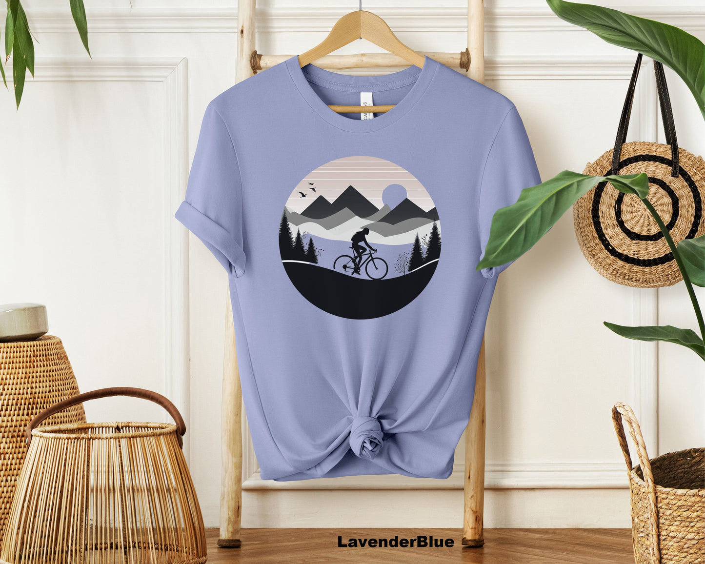 "Mountain Biking Adventure Silhouette Tee - Unisex Cycling T-Shirt for Sports Lovers"