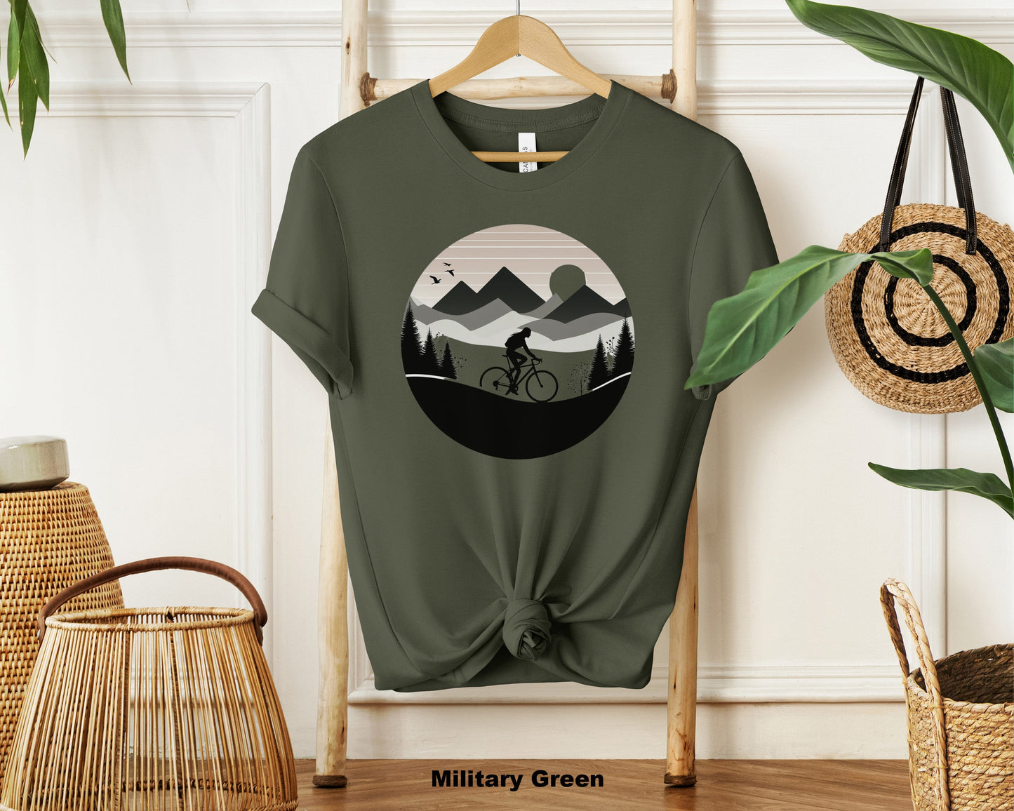 "Mountain Biking Adventure Silhouette Tee - Unisex Cycling T-Shirt for Sports Lovers"