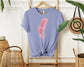 "Soft Cotton Watercolor Feather Design Pink T-Shirt for Trendy Women"