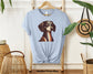 "Dachshund Dog Print Classic Unisex Short Sleeve Crewneck T-Shirt | Soft Cotton Material | Pet Owner Gift"