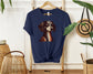 "Dachshund Dog Print Classic Unisex Short Sleeve Crewneck T-Shirt | Soft Cotton Material | Pet Owner Gift"
