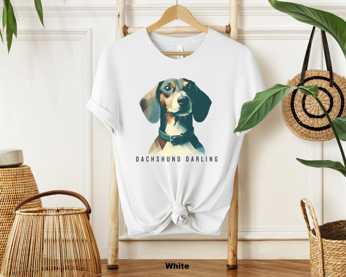 "Dachshund Darling Unisex Short Sleeve T-Shirt | Cute Dog Print | Soft Cotton | Animal Lover Gift"