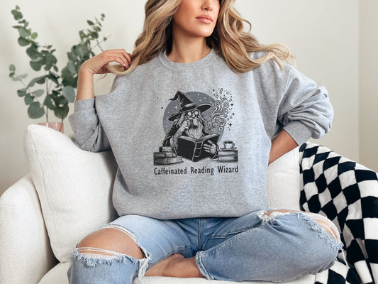 Magical Coffee Wizard Sweatshirt - Ideal Gift for Book and Coffee Fans