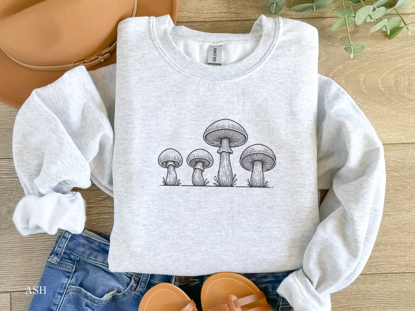Groovy Mushroom Sweatshirt - Hippie Nature Lover Apparel